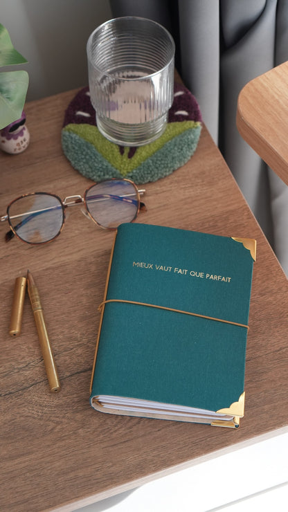 Carnet de bord rechargeable - Mieux vaut fait que parfait - Bleu