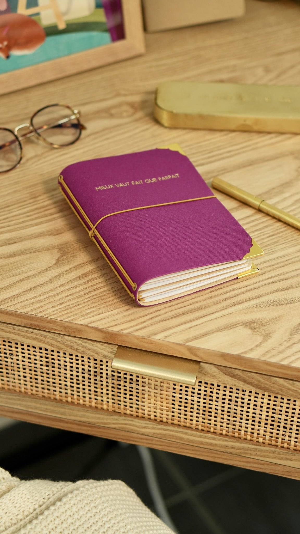 Carnet de bord rechargeable - Mieux vaut fait que parfait - Fuchsia