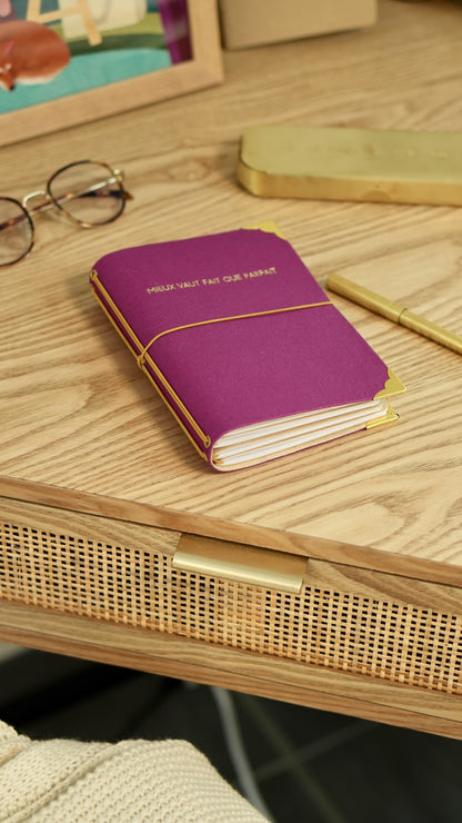 Carnet de bord rechargeable - Mieux vaut fait que parfait - Fuchsia