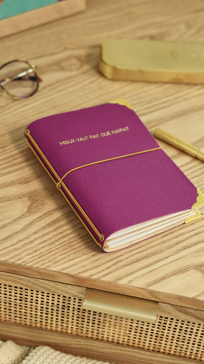 Carnet de bord rechargeable - Mieux vaut fait que parfait - Fuchsia