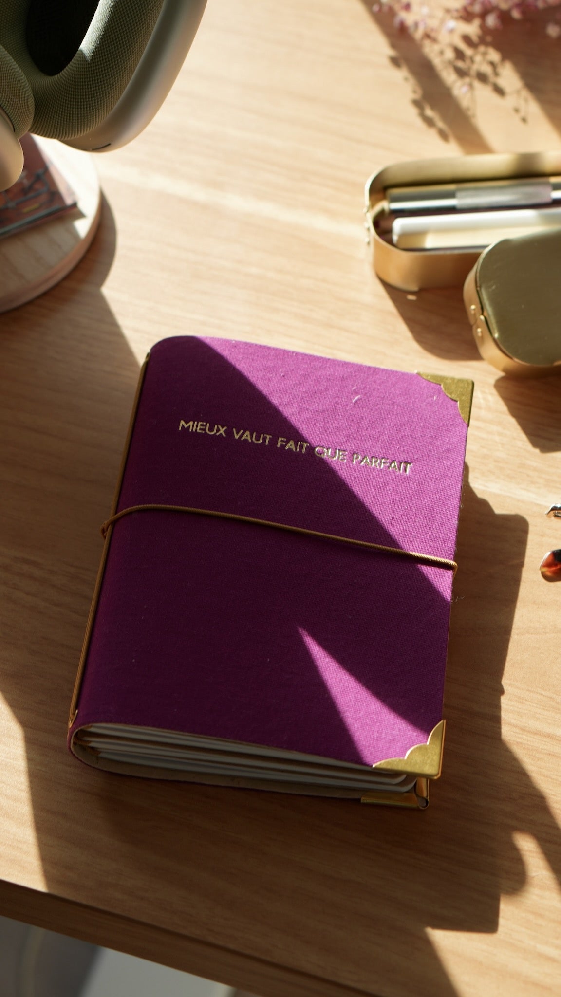 Carnet de bord rechargeable - Mieux vaut fait que parfait - Fuchsia