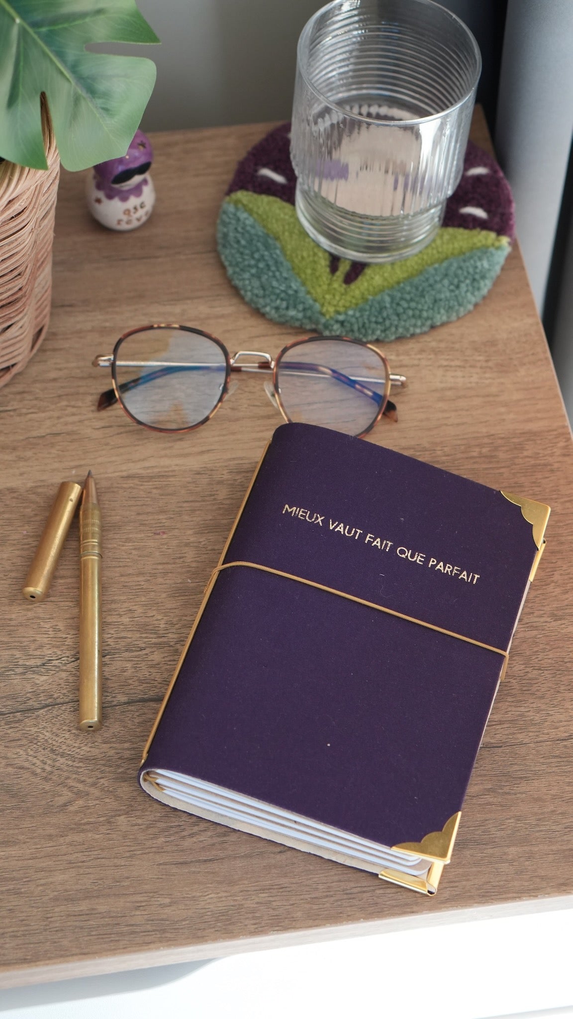 Carnet de bord rechargeable - Mieux vaut fait que parfait - Violet