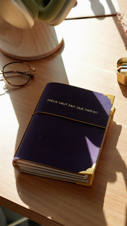 Carnet de bord rechargeable - Mieux vaut fait que parfait - Violet