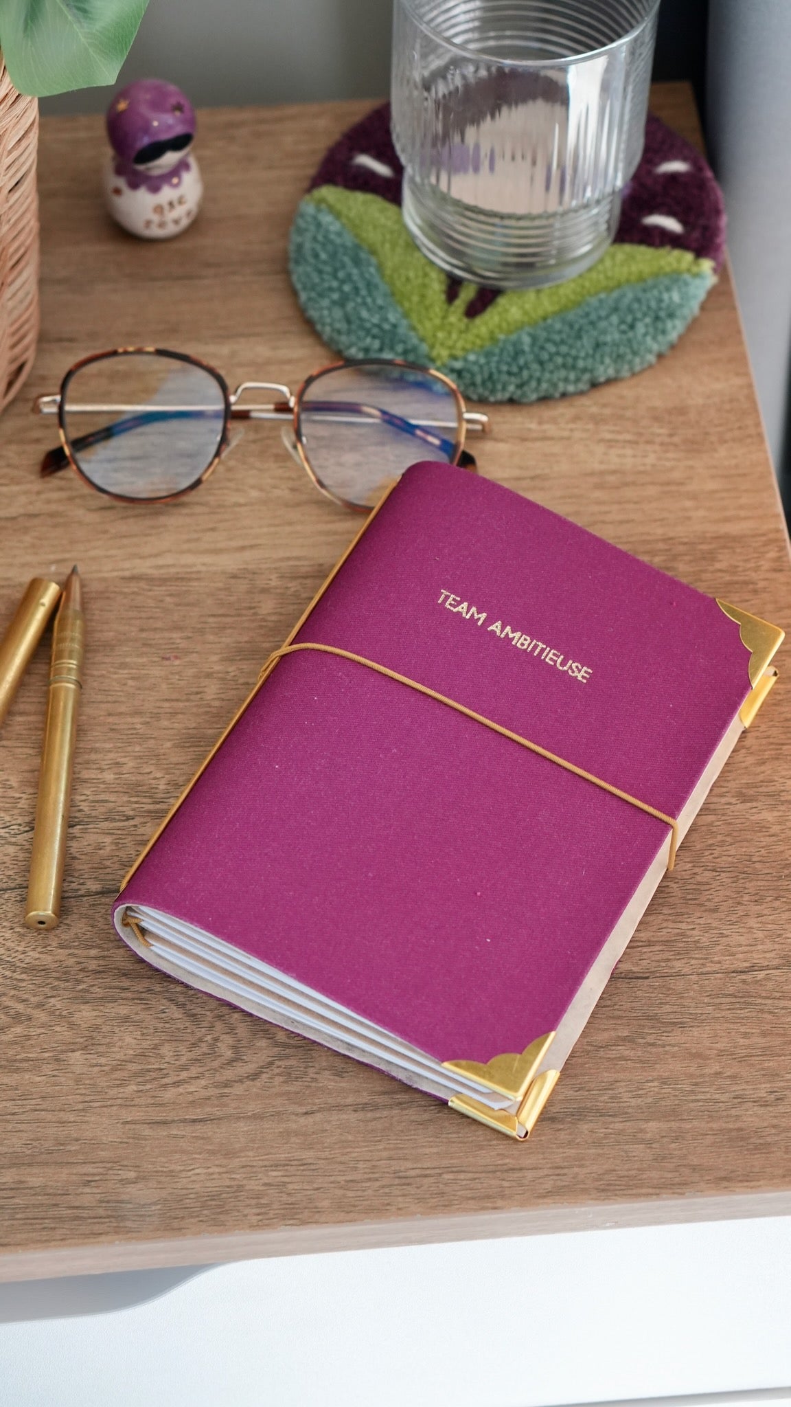 Carnet de bord rechargeable - Team ambitieuse - Fuchsia