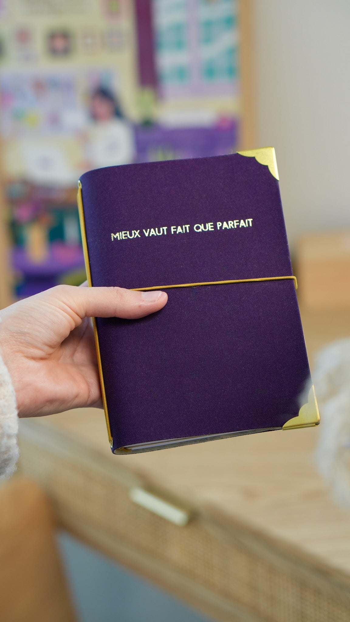 Carnet de bord rechargeable - Mieux vaut fait que parfait - Violet