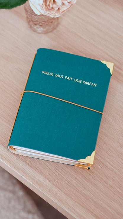 Carnet de bord rechargeable - Mieux vaut fait que parfait - Bleu