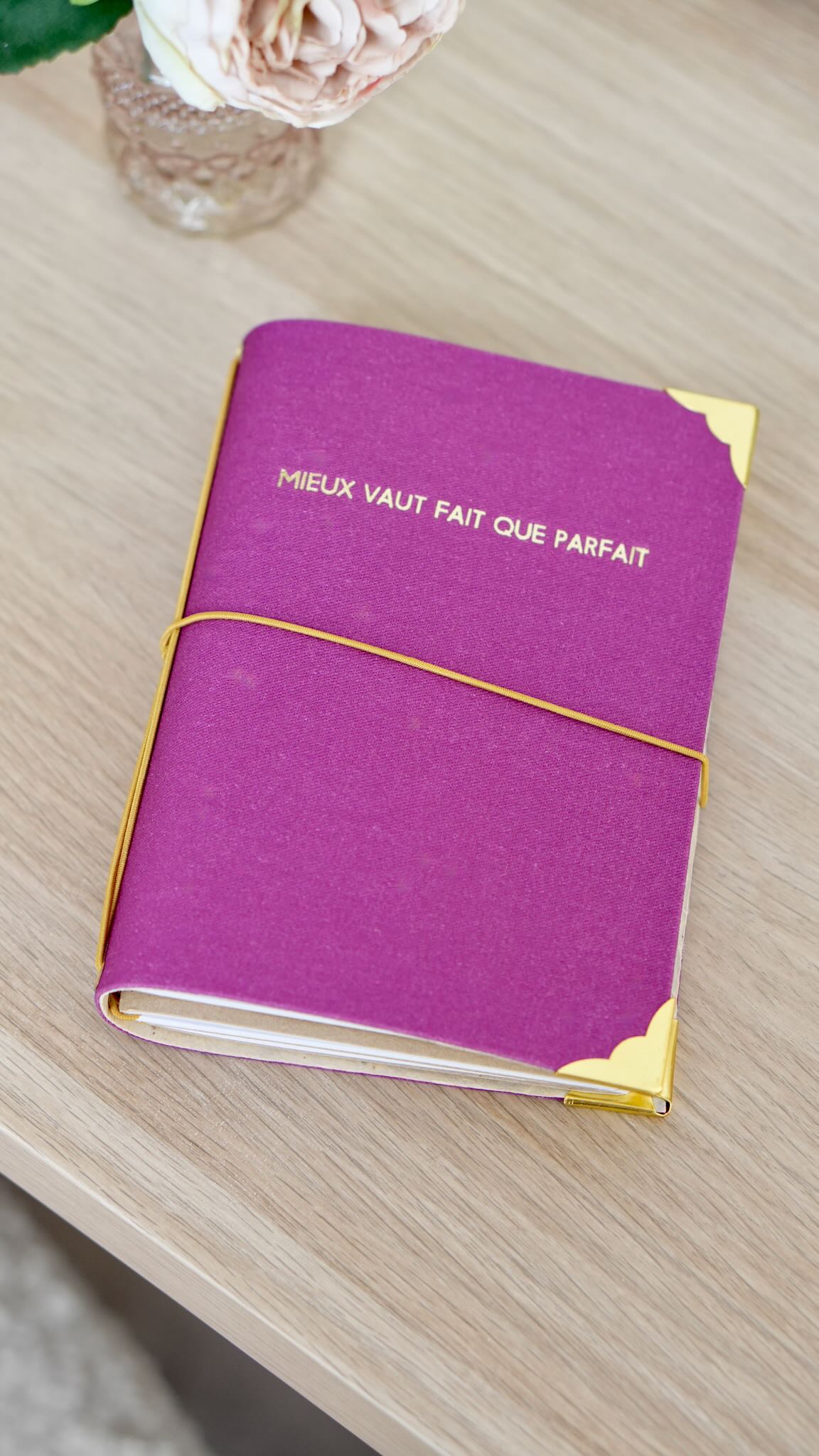Carnet de bord rechargeable - Mieux vaut fait que parfait - Fuchsia