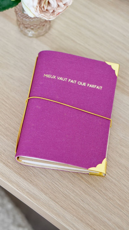 Carnet de bord rechargeable - Mieux vaut fait que parfait - Fuchsia