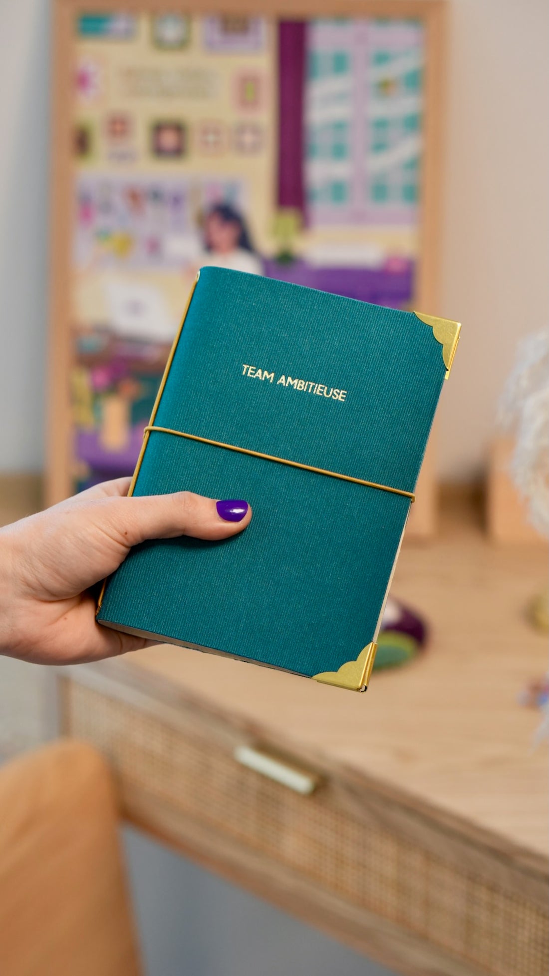 Carnet de bord rechargeable - Team ambitieuse - Bleu