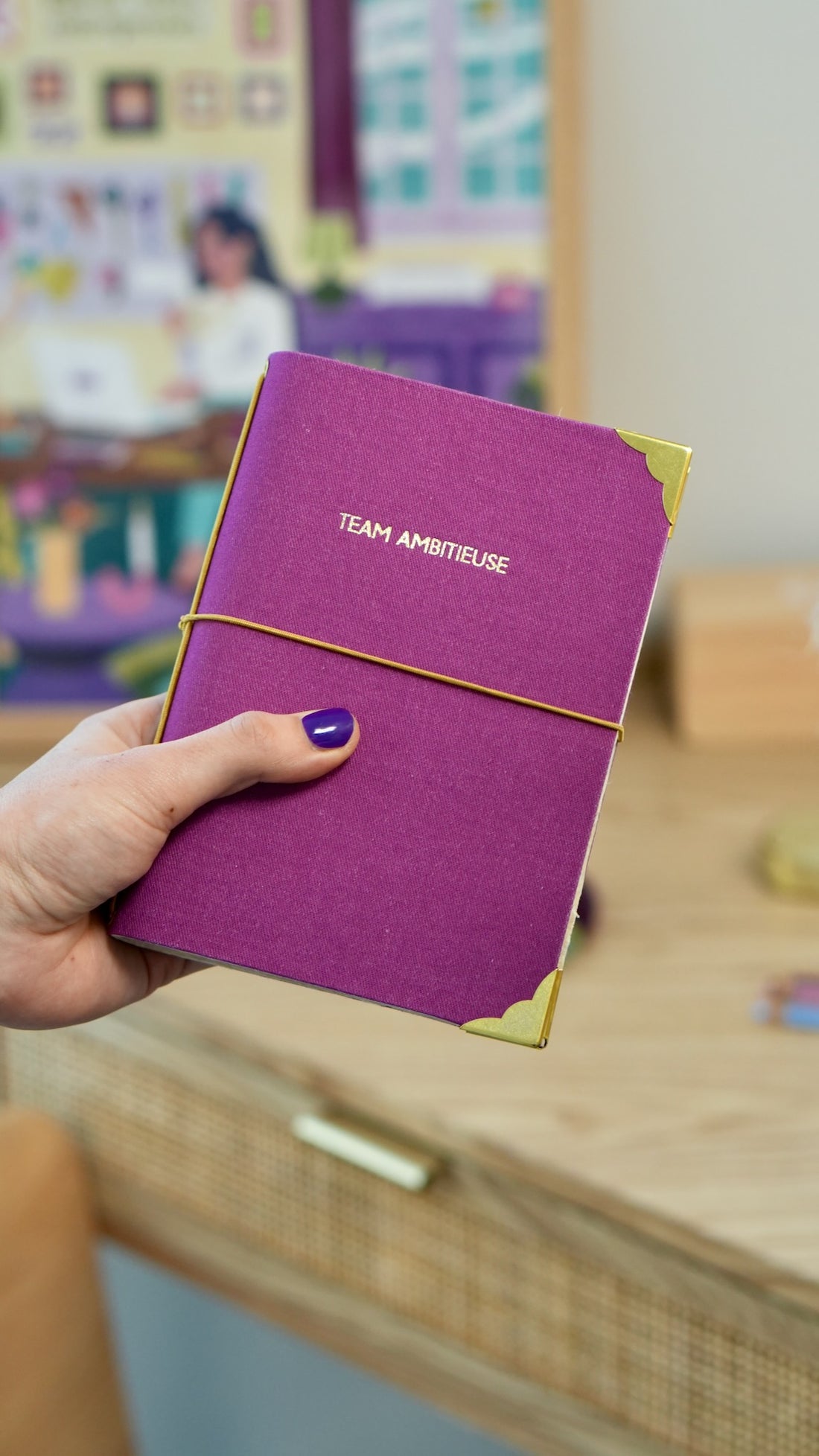 Carnet de bord rechargeable - Team ambitieuse - Fuchsia