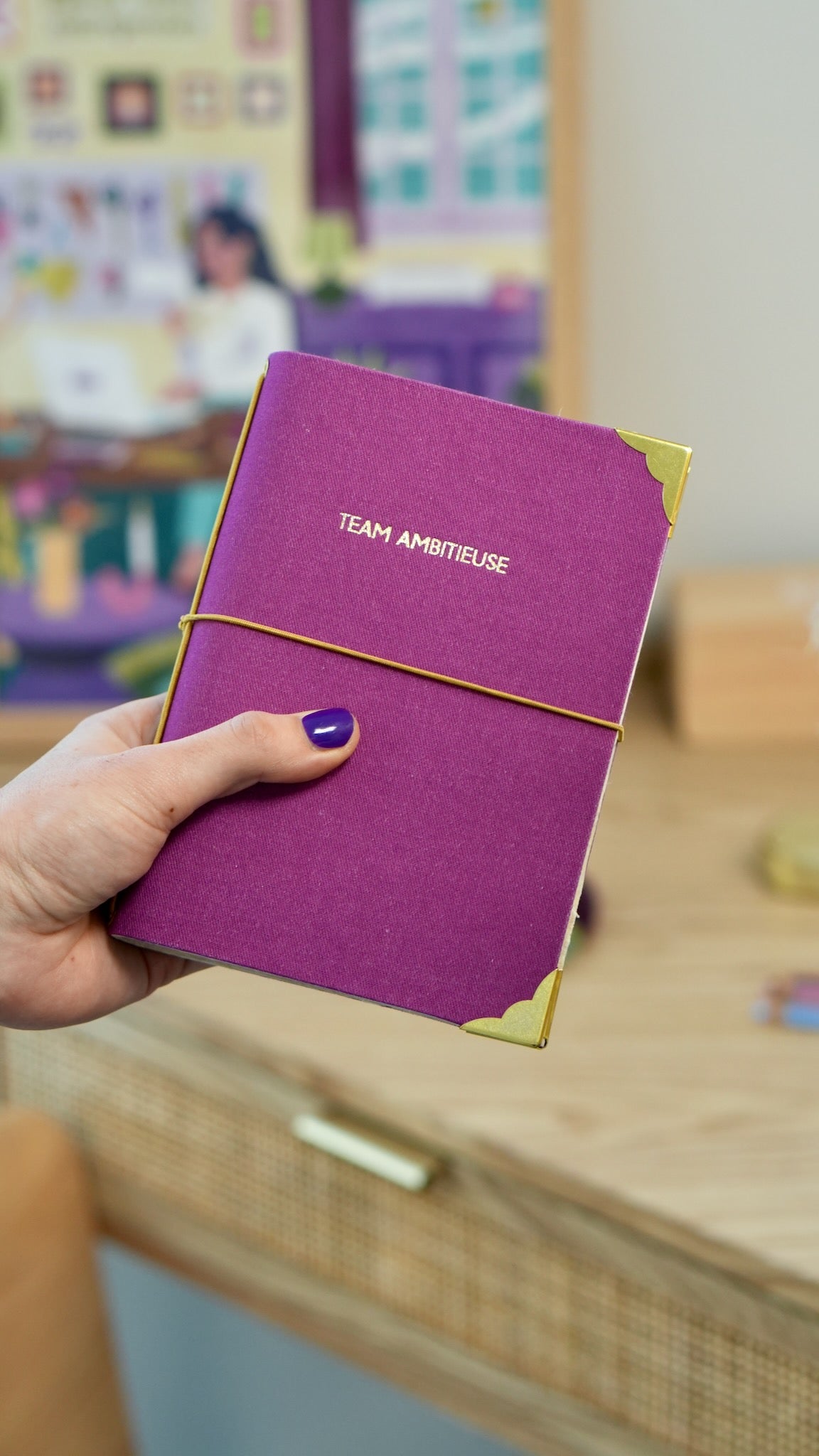 Carnet de bord rechargeable - Team ambitieuse - Fuchsia