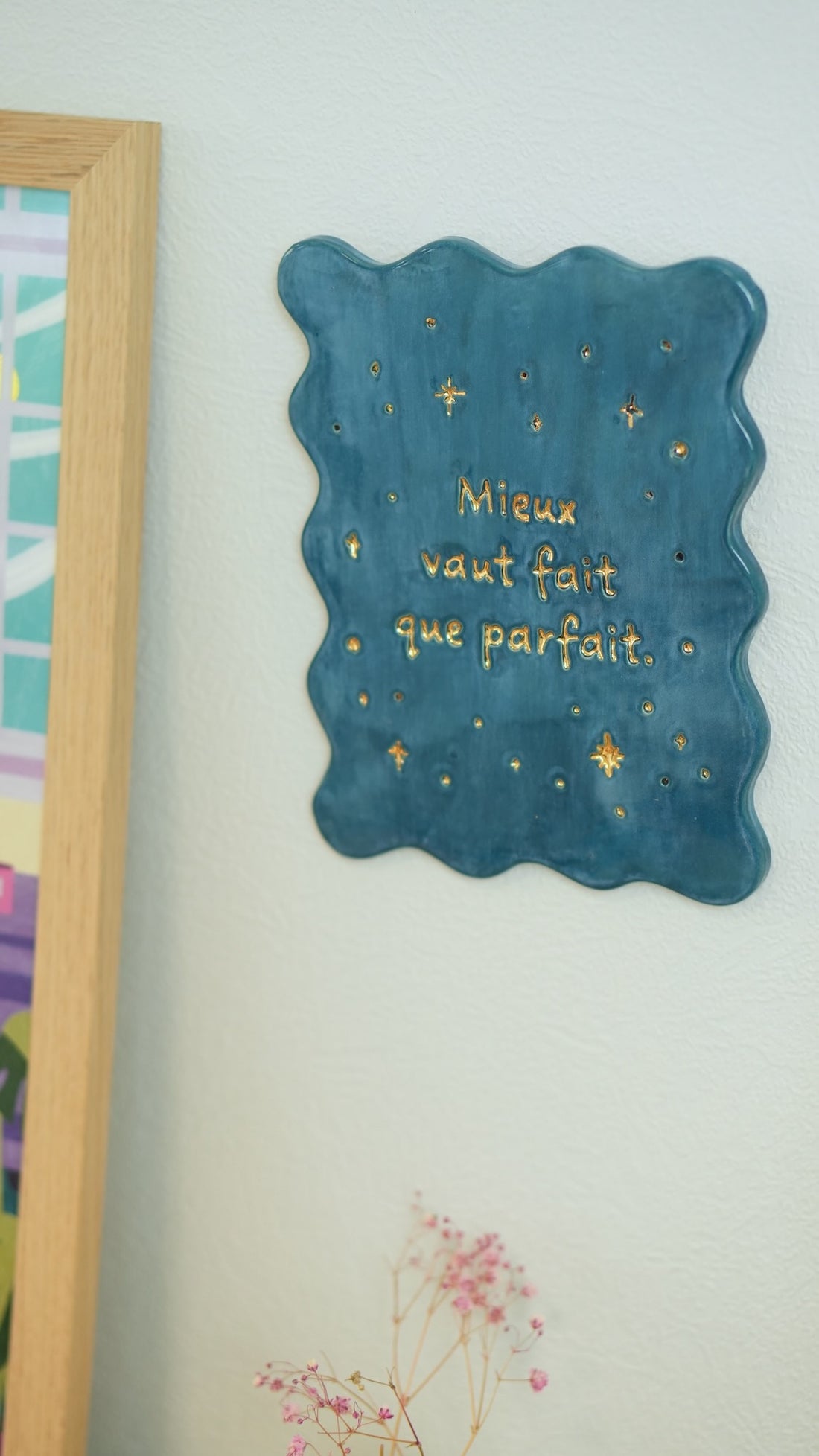 Carte murale &quot;Mieux vaut fait que parfait&quot; - Bleu