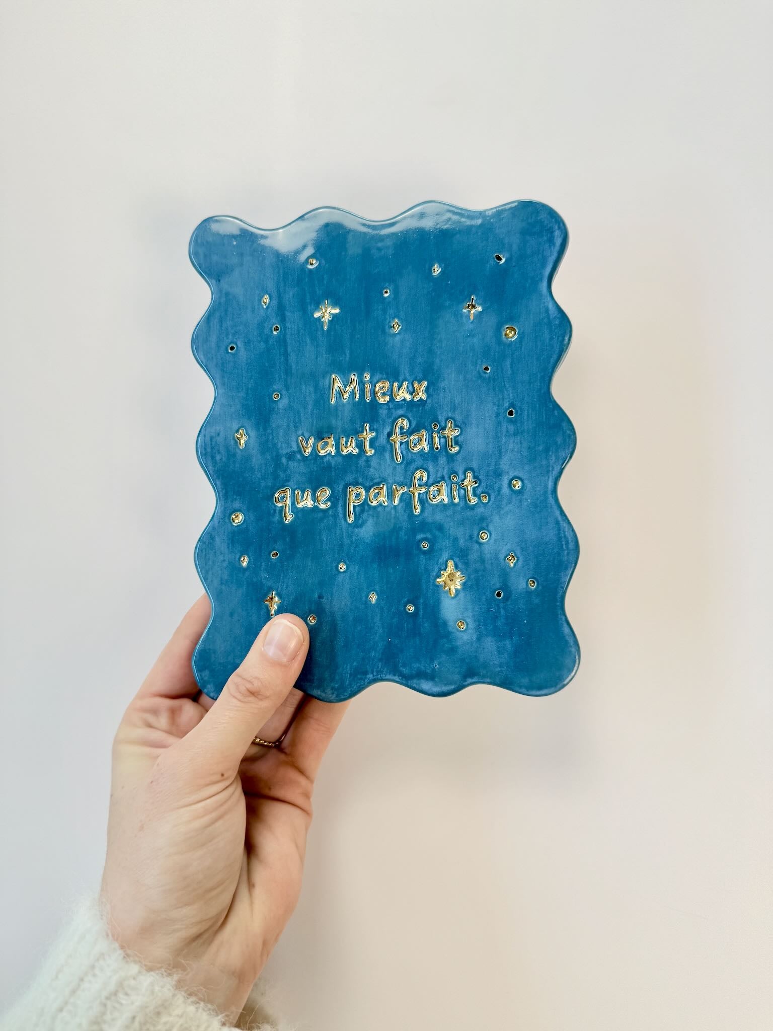 Carte murale &quot;Mieux vaut fait que parfait&quot; - Bleu