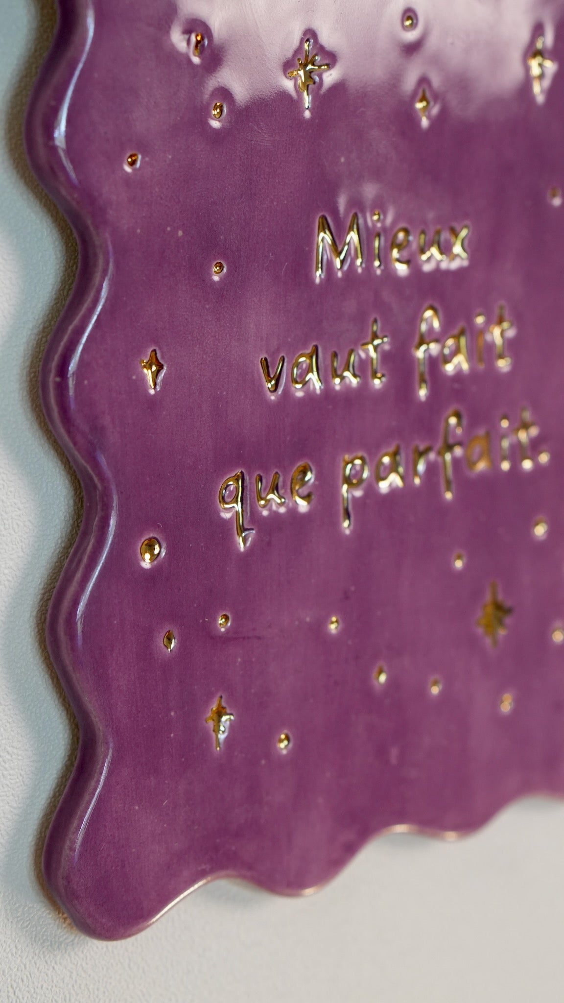 Carte murale &quot;Mieux vaut fait que parfait&quot; - Prune