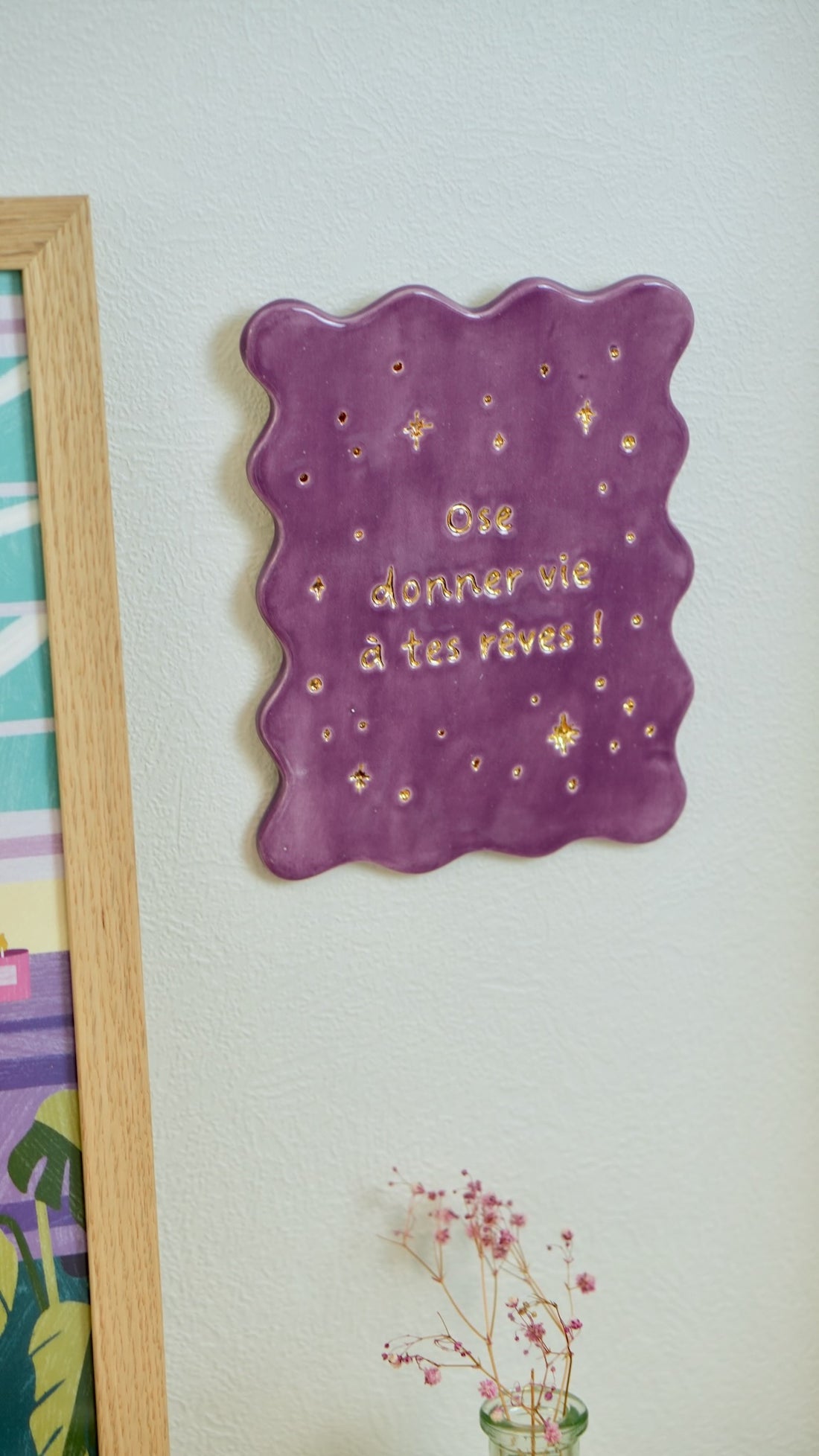 Carte murale &quot;Ose donner vie à tes rêves&quot; - Prune