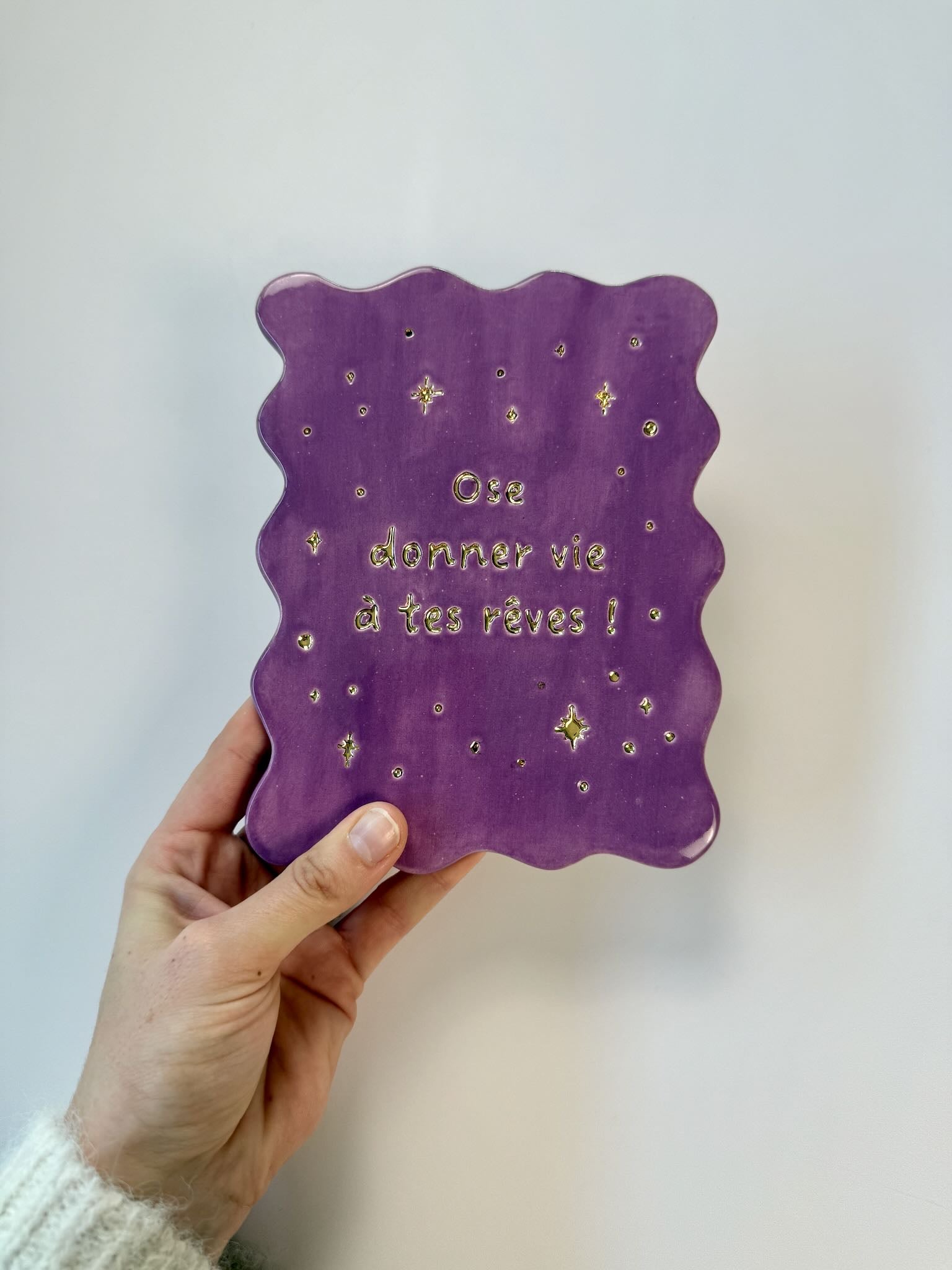 Carte murale &quot;Ose donner vie à tes rêves&quot; - Prune