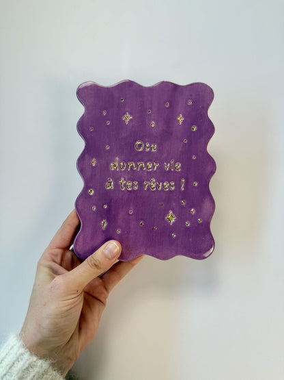 Carte murale &quot;Ose donner vie à tes rêves&quot; - Prune