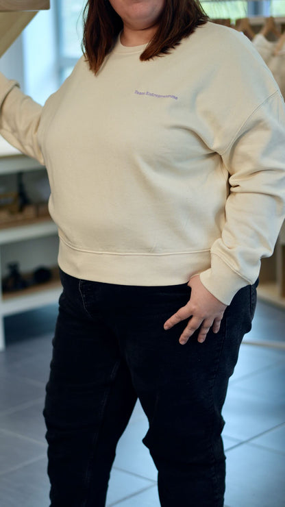 Sweat brodé femme &quot;Team Entrepreneuse&quot; - Mauve