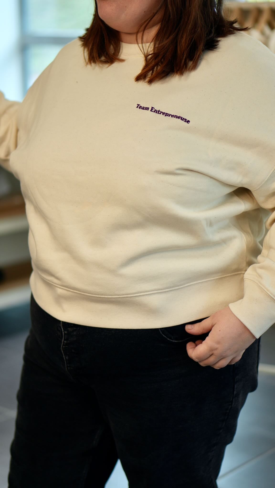 Sweat brodé femme &quot;Team Entrepreneuse&quot; - Violet
