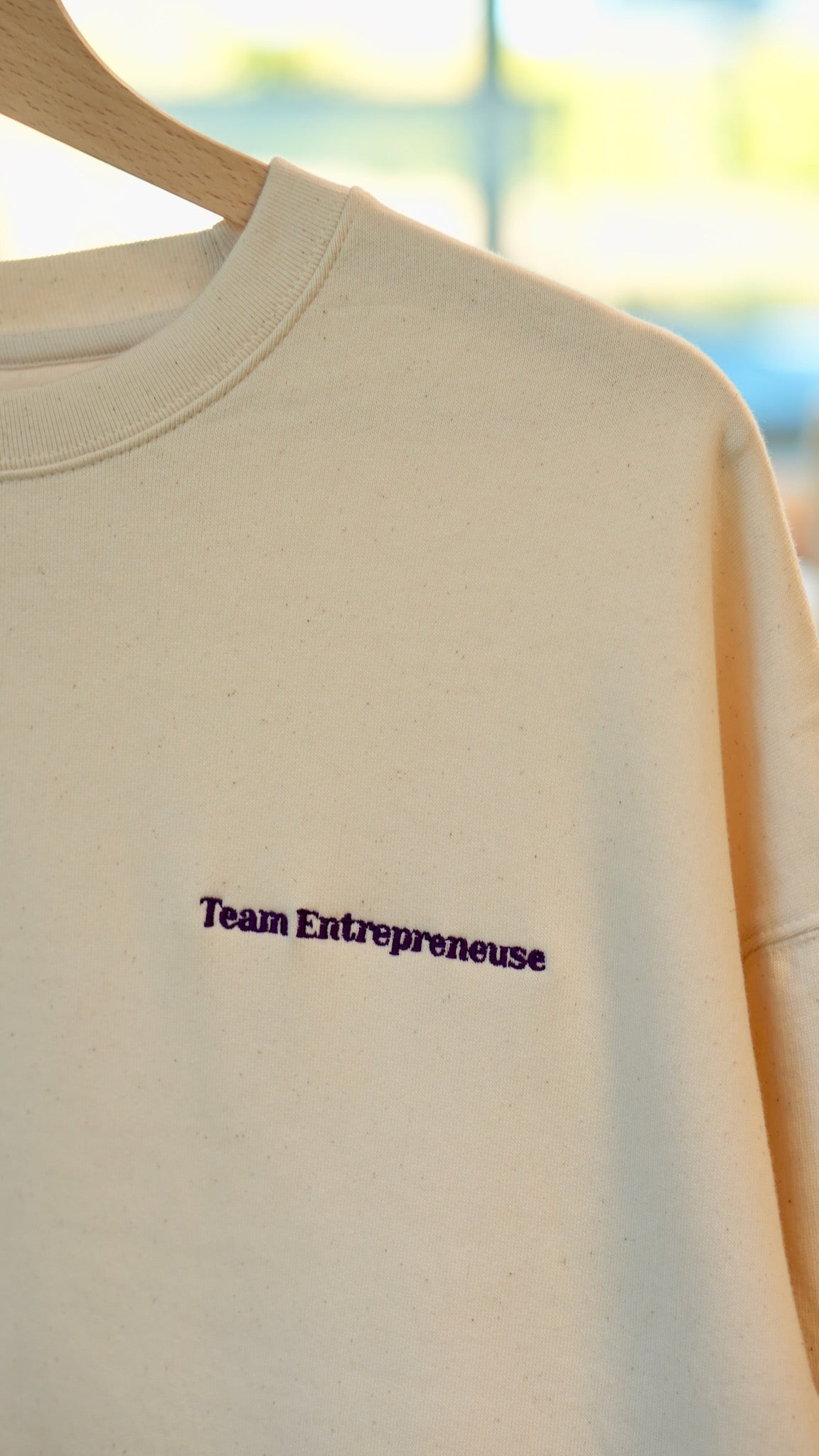 Sweat brodé femme &quot;Team Entrepreneuse&quot; - Violet